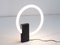 Minimalist Circular Tube Table Lamp with Black Steel Base in the style of Aldo Van den Nieuwelaar, 1970s 6