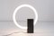 Minimalist Circular Tube Table Lamp with Black Steel Base in the style of Aldo Van den Nieuwelaar, 1970s, Image 2