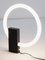 Minimalist Circular Tube Table Lamp with Black Steel Base in the style of Aldo Van den Nieuwelaar, 1970s 7