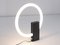 Minimalist Circular Tube Table Lamp with Black Steel Base in the style of Aldo Van den Nieuwelaar, 1970s, Image 8