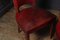 Französische Esszimmerstühle aus rotem Leder, 1920er, 6er Set 8