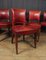 Französische Esszimmerstühle aus rotem Leder, 1920er, 6er Set 5