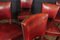Französische Esszimmerstühle aus rotem Leder, 1920er, 6er Set 10