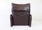 Brown Leather Lounge Chair by Vico Magistretti for Cassina, 1970s 6