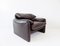 Brown Leather Lounge Chair by Vico Magistretti for Cassina, 1970s 2