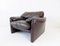 Brown Leather Lounge Chair by Vico Magistretti for Cassina, 1970s 12