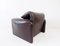 Brown Leather Lounge Chair by Vico Magistretti for Cassina, 1970s 19