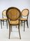 Mid-Century Bentwood & Rattan Bistro Chairs by Michael Thonet for Radomsko, 1960s, Set of 4 3