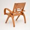 Vintage Satin Wood & Cane Armchair, 1960s 11