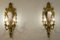 Louis XV Style Gilded Carved Wood 2-Light Sconces with Mirror, 1940s, Set of 2, Image 2