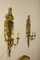 Louis XV Style Gilded Carved Wood 2-Light Sconces with Mirror, 1940s, Set of 2 3