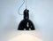 Bauhaus Industrial Black Enamel Pendant Lamp, 1950s 8