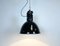 Lámpara colgante Bauhaus industrial de esmalte negro, años 50, Imagen 8