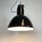 Lámpara colgante Bauhaus industrial de esmalte negro, años 50, Imagen 9