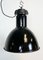 Lámpara colgante Bauhaus industrial de esmalte negro, años 50, Imagen 2