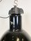 Lámpara colgante Bauhaus industrial de esmalte negro, años 50, Imagen 3