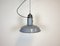 Industrial Grey Enamel Ceiling Lamp, 1950s, Image 1