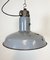 Industrial Grey Enamel Ceiling Lamp, 1950s 4