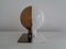 Lampada da tavolo in plastica marrone e bianca di Harvey Guzzini, anni '60, Immagine 1