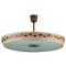 Mid-Century Scandinavian Ceiling Lamp in Brass and Glass by Hans Bergström, Image 1