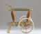 Mid-Century Scandinavian Bar Cart In Brass, Glass & Teak, Image 2