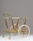 Mid-Century Scandinavian Bar Cart In Brass, Glass & Teak, Image 3