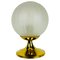 Frosted Ice Glass and Brass Table Lamp from Doria Leuchten, 1970s, Image 1