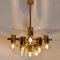 Large Brass and Glass Light Fixture in the Style of Jacobsson, 1960s 2