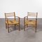 French Woven Rush Armchairs, 1950s, Set of 2, Image 4