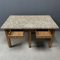 Eichenholz Schreibtisch mit Granitplatte 15