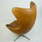 Silla Egg modelo 3317 de cuero coñac de Arne Jacobsen para Fritz Hansen, Imagen 6