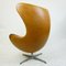 Silla Egg modelo 3317 de cuero coñac de Arne Jacobsen para Fritz Hansen, Imagen 7