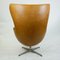 Egg Chair Modèle 3317 en Cuir Cognac par Arne Jacobsen pour Fritz Hansen 5