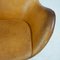 Egg chair nr. 3317 in pelle color cognac di Arne Jacobsen per Fritz Hansen, Immagine 12