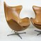 Cognacfarbener Modell 3317 Egg Chair von Arne Jacobsen für Fritz Hansen 3