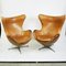 Egg chair nr. 3317 in pelle color cognac di Arne Jacobsen per Fritz Hansen, Immagine 2