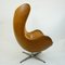 Egg chair nr. 3317 in pelle color cognac di Arne Jacobsen per Fritz Hansen, Immagine 4
