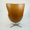 Cognac Leather Model 3317 Egg Chair by Arne Jacobsen for Fritz Hansen 6