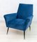 Mid-Century Modern Italian Velvet Lounge Chair, 1950s, Image 1