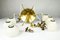 Glass & Brass 6-Light Ceiling Lamp from Doria Leuchten, 1950s, Image 15