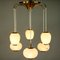 Glass & Brass 6-Light Ceiling Lamp from Doria Leuchten, 1950s 10