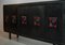 Large De Coene Style Belgian Brutalist Black Sideboard with Red Accents, 1960s, Image 13