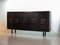 Large De Coene Style Belgian Brutalist Black Sideboard with Red Accents, 1960s 1