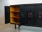 Large De Coene Style Belgian Brutalist Black Sideboard with Red Accents, 1960s 3