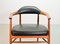 Scandinavian Hans Wegner Style Solid Teak & Black Leatherette Chair, 1960s, Image 8