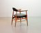 Scandinavian Hans Wegner Style Solid Teak & Black Leatherette Chair, 1960s, Image 14
