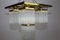 Lampadario in ottone con aste in vetro, anni '80, Immagine 15