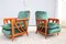Cherrywood & Forest Green Velvet Lounge Chairs by Paolo Buffa, 1950s, Set of 2 1