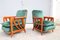 Fauteuils en Mérisier & Velours Vert Forêt par Paolo Buffa, 1950s, Set de 2 1