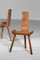 French Oak Tripod Chairs by Charlotte Perriand, Set of 2 6